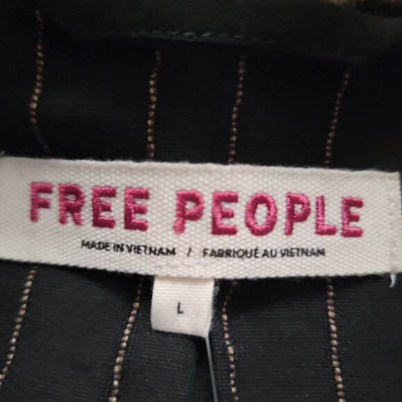 Free People Milly Wool Coat Womens L Faux Fur Cozy Winter Warm Y2K Military - Picture 4 of 10